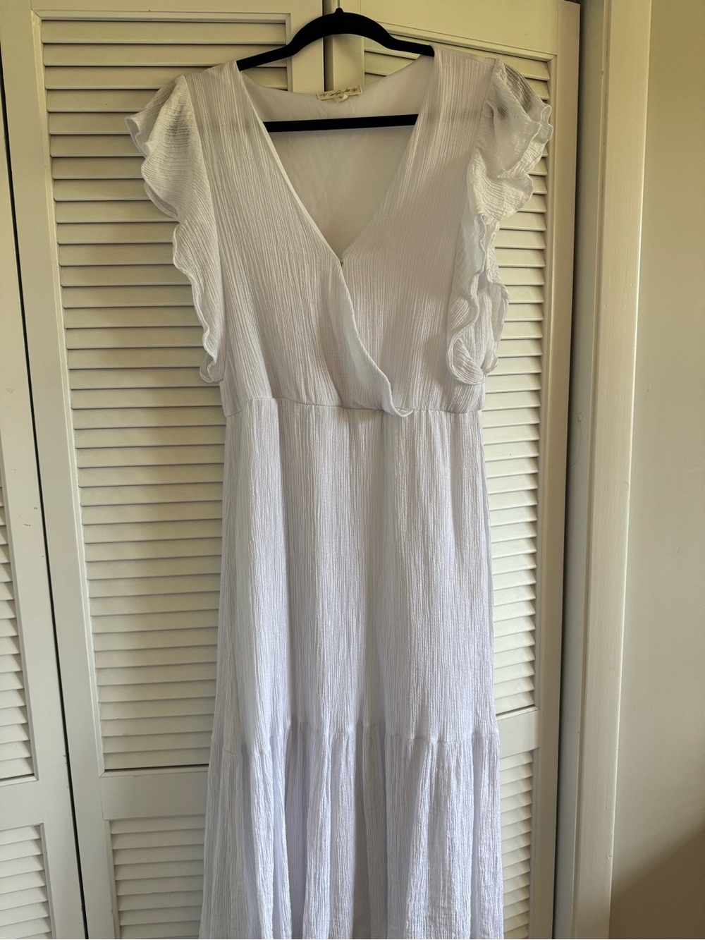 Magnolia White Ruffle Sleeve Maxi Dress